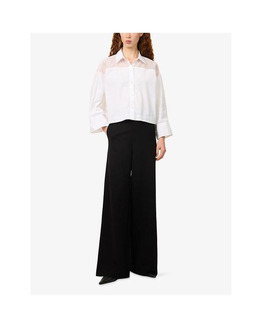 Rag & Bone Black Sofie Wide-Leg Stretch-Jersey Trousers