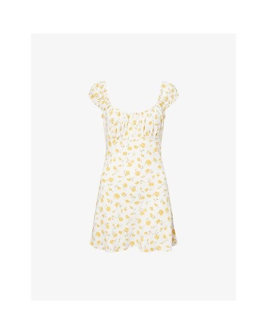 Reformation Metallic Lucybelle Floral-Print Woven Mini Dress