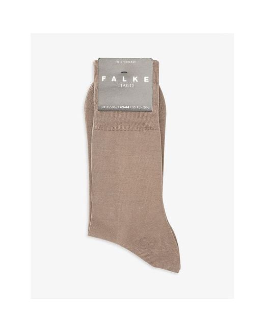Falke White Logo-Print Stretch-Cotton Blend Socks for men