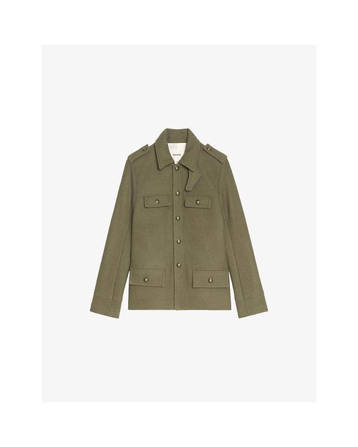 Zadig & Voltaire Green Four-Pocket Wool-Blend Jacket