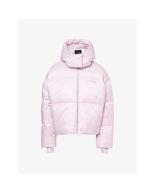 BO+TEE Pink Cropped Oversized Padded Ski Jacket