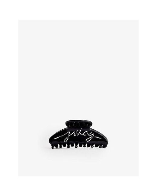 Juicy Couture Black Brand-print Acetate Hair Clip