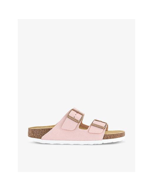 Birkenstock Pink Arizona Double-strap Leather Sandals