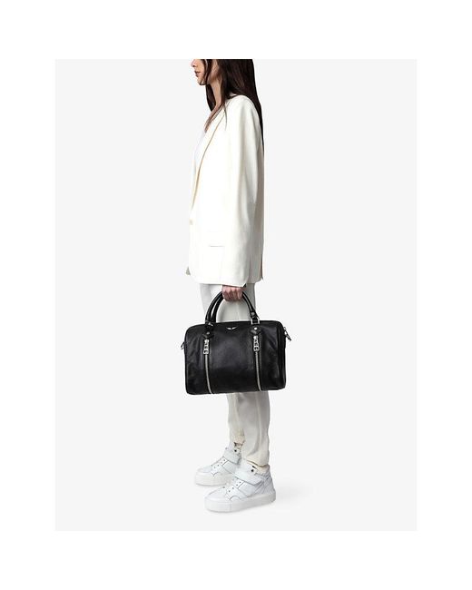 Zadig & Voltaire Black Sunny Medium Leather Tote Bag
