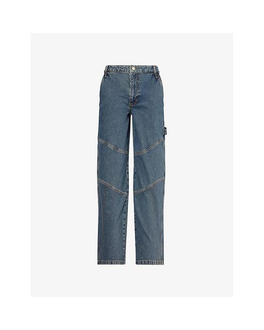 Damson Madder Blue Drew Wide-Leg Denim Jeans