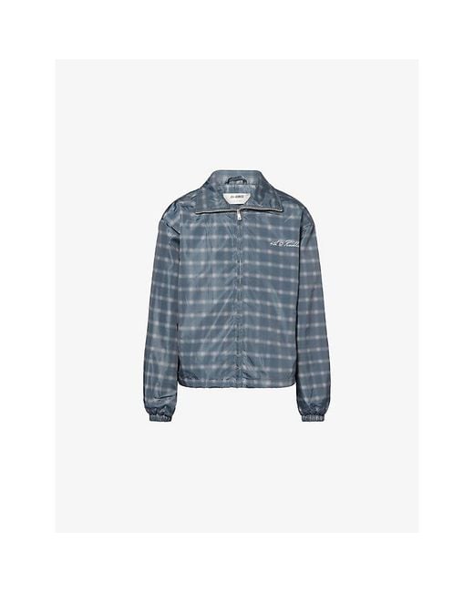 4th & Reckless Blue Grace Check Woven Jacket