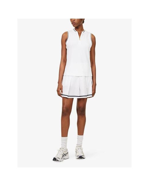 Varley White Inga Performance Stretch-Jersey Top