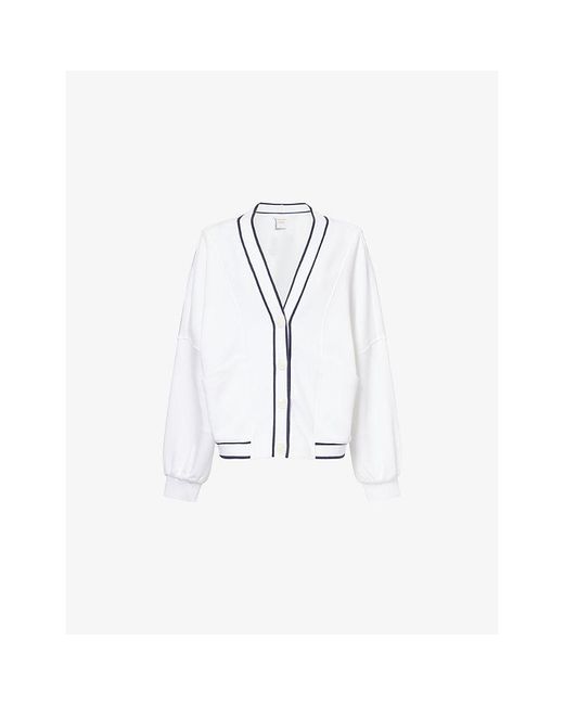 Varley White Decker Off-Court Knitted Cardigan