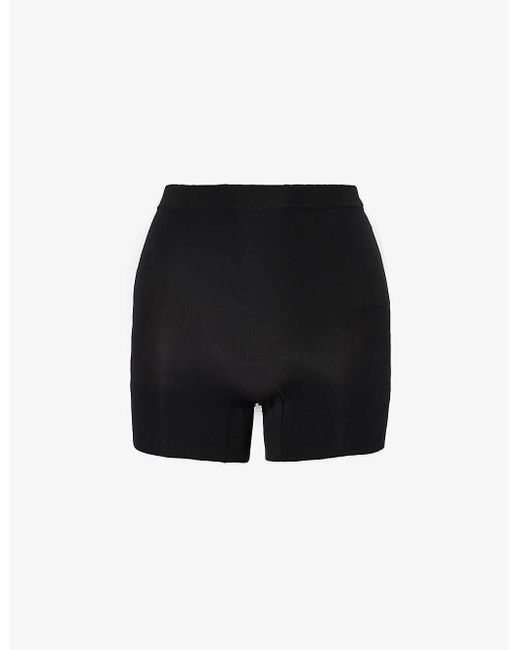 Spanx Black Everyday Shaping High-rise Stretch-woven Shorts