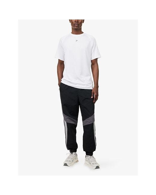 GYMSHARK White Hybrid Engineered Jacquard Stretch-Woven T-Shirt for men
