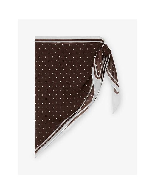 Reiss Brown Sariah Polka-Dot Cotton Sarong