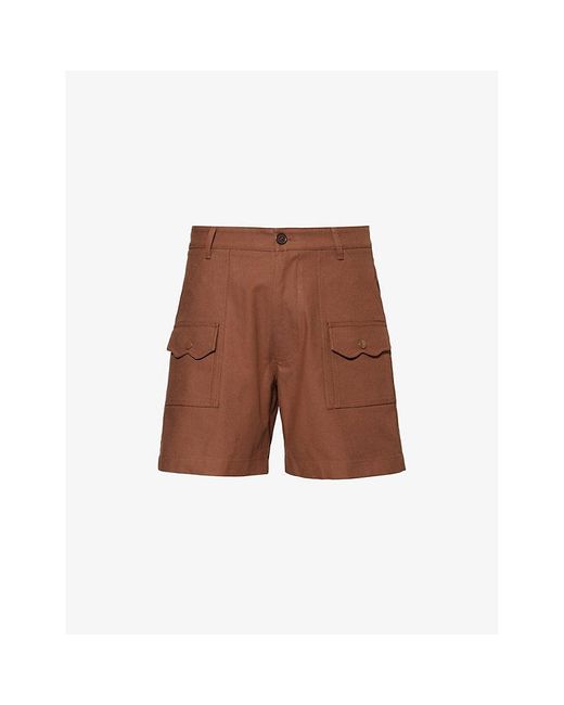 GOLF le FLEUR Brown Boyscout Patch-Pocket Cotton-Twill Shorts for men