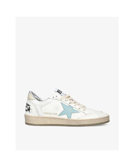 Golden Goose Deluxe Brand White Ballstar 10548 Star-embroidered Leather Low-top Trainers