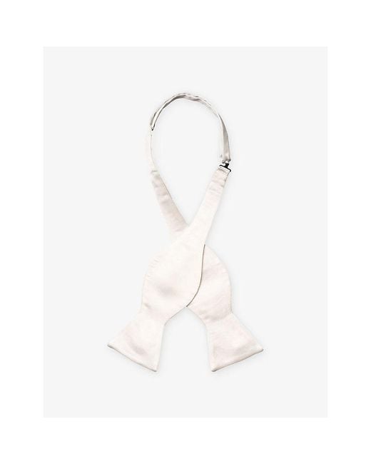 Eton of Sweden White Self-Tied Silk Bow Tie for men