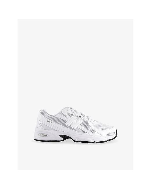 New Balance White 740 V2 Branded Mesh Low-Top Trainers for men