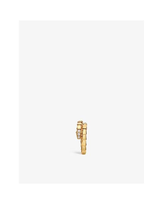 BVLGARI Metallic Serpenti Viper 18Ct- And 0.14Ct Brilliant-Cut Diamond Ring