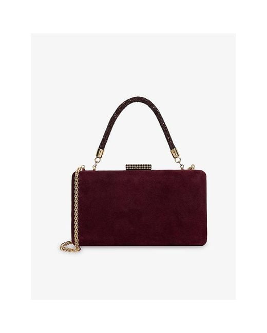 Dune Purple Beaut Suede Clutch Bag