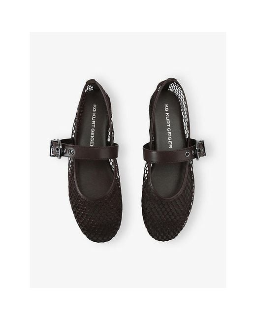 KG by Kurt Geiger Black Nico Mesh Ballet Flats