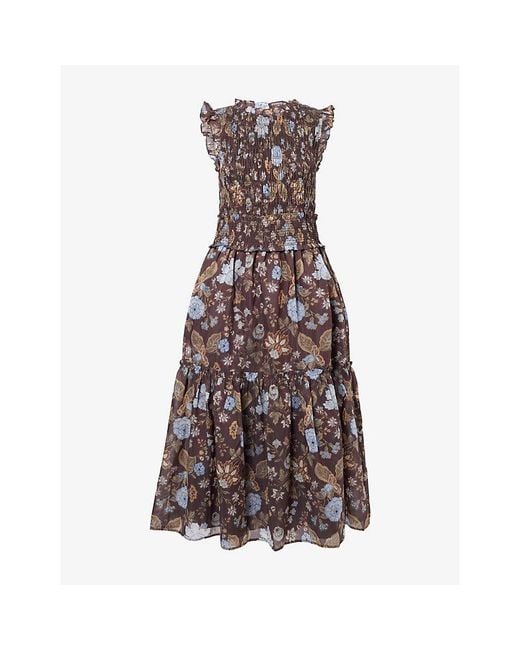 Rails Brown Vivier Printed Woven Maxi Dress