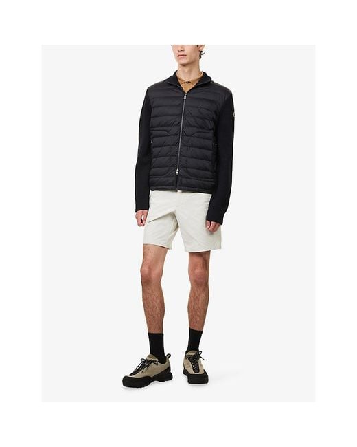 Moncler Blue Hybrid Zip-Up Padded And Knit Cardigan for men