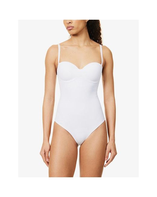Wolford White Mat De Luxe Forming Slim-fit Stretch-woven Body