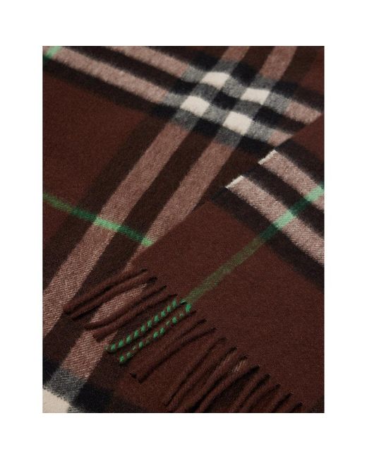 Burberry Brown Giant Check Cashmere Scarf