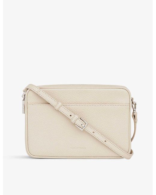Whistles Carmen Pebbledleather Crossbody Bag in Natural Lyst UK