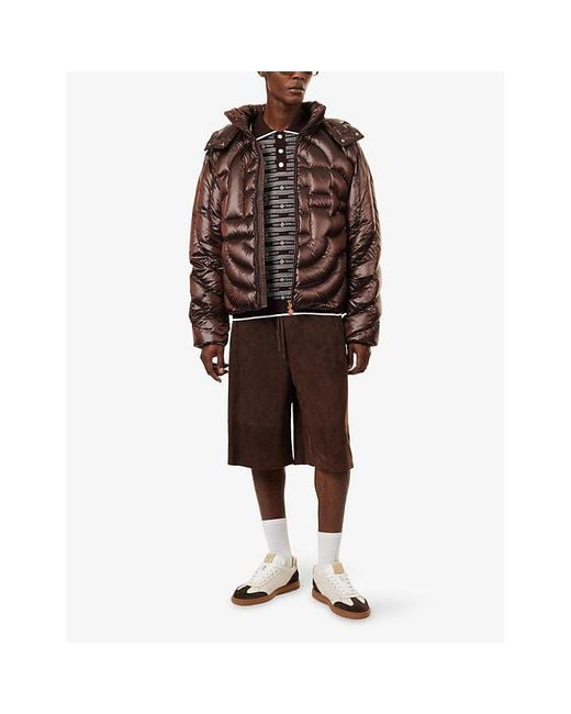 Casablanca Brown Quilted Down Woven Puffer Jacket for men