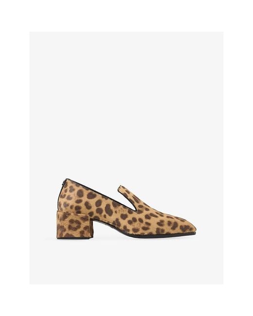 Jimmy Choo Brown 45Mm Elliot Leopard Calf Hair Loafers