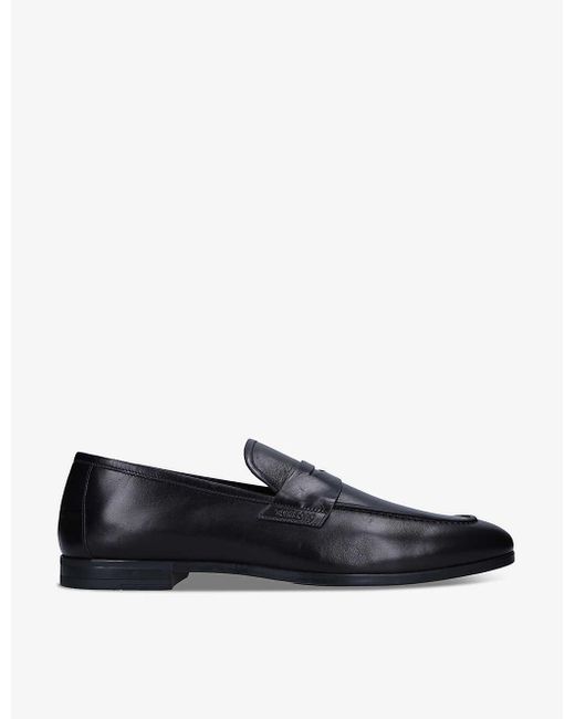 Tom Ford Black Smooth Leather Penny Loafer for men