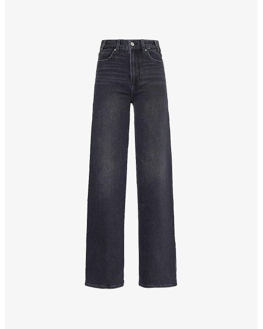 PAIGE Blue Sasha 32' Straight-leg Mid-rise Stretch-cotton Jeans