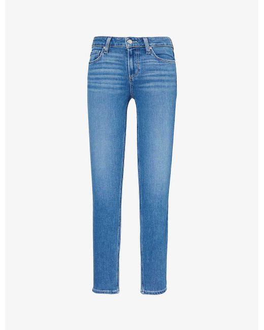 PAIGE Blue Verdugo Raw-hem Skinny-leg Mid-rise Denim-blend Jeans