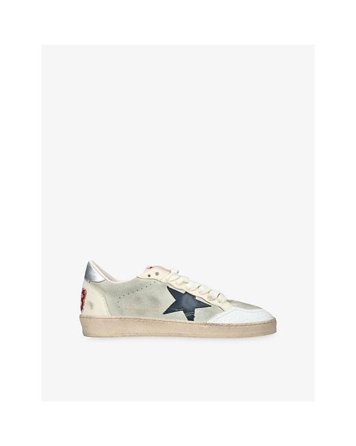 Golden Goose Deluxe Brand White Ballstar 60646 Suede Trainers for men