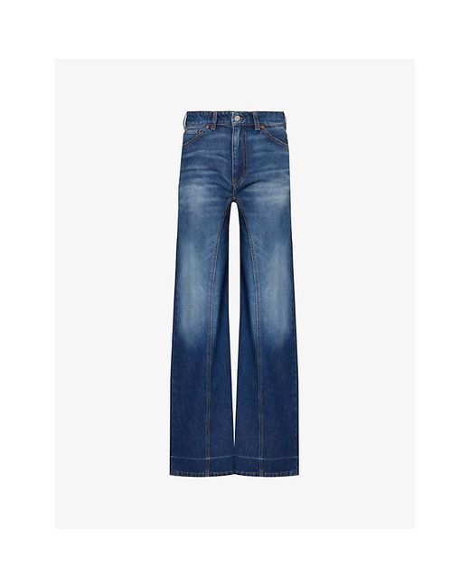 Victoria Beckham Blue Bianca Straight-leg High-rise Denim Jeans