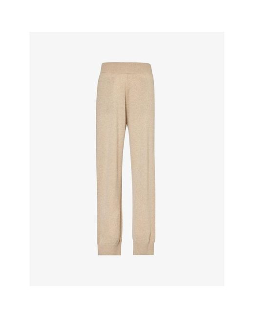 Stella McCartney Natural Relaxed-fit High-rise Cashmere And Wool-blend jogging Botto
