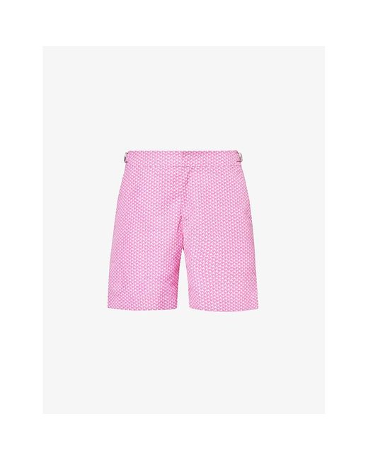 Orlebar Brown Pink Bulldog Pax Logo-tab Regular-fit Swim Shorts for men