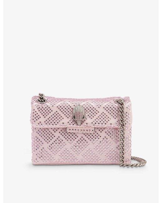 Kurt Geiger Kensington Mini Crystal embellished Woven Cross body Bag in Pink Lyst UK
