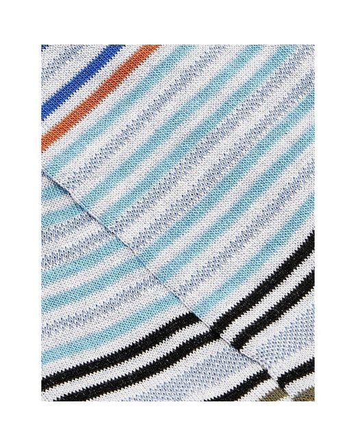 Paul Smith Blue Gavin Stripe-pattern Cotton-blend Socks for men