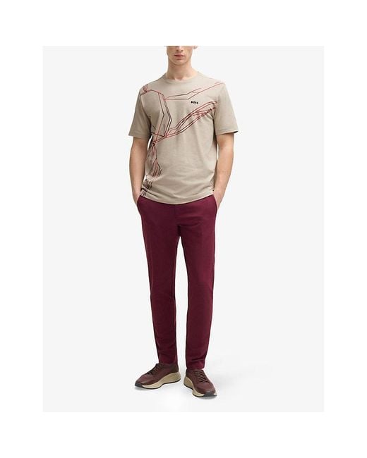 Boss Natural Degradé-Print Short-Sleeve Cotton-Jersey T-Shirt for men