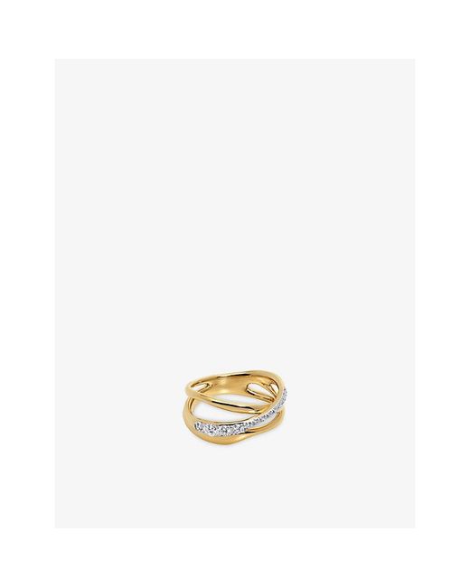 Monica Vinader Metallic Nura Pavé 18Ct Vermeil And Lab-Grown Diamond Ring