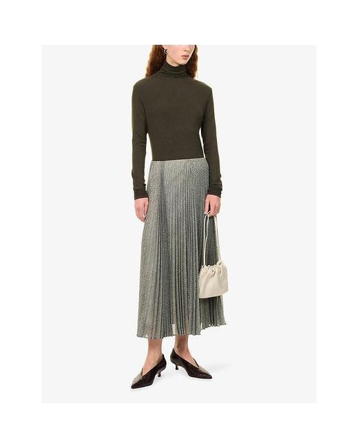 Vince Green Essential Turtle-Neck Modal-Jersey Top