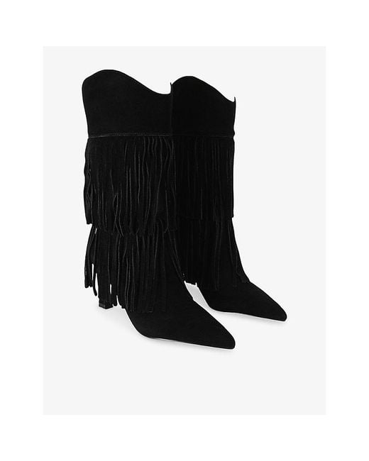 Steve Madden Black Torch Suede High-Leg Boots