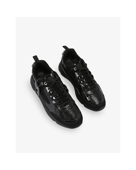 Kurt Geiger Black Kurt Runner Suede And Patent-Leather Trainers for men