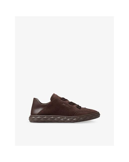 Jimmy Choo Brown Diamond Light Flex Suede Trainers