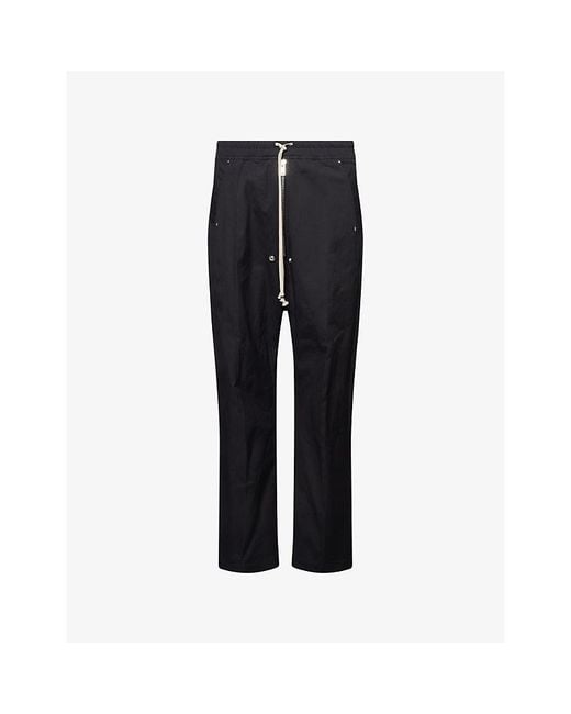 Rick Owens Blue Bela Straight-Leg Cotton Trousers for men