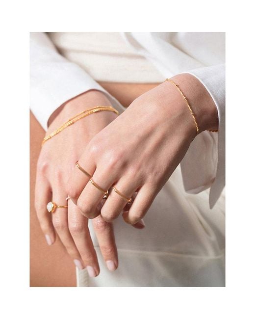 Monica Vinader Metallic Beaded 18Ct-Plated Vermeil Sterling Bracelet