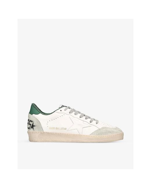 Golden Goose Deluxe Brand Natural Ballstar Logo-print Leather Low-top Trainers for men