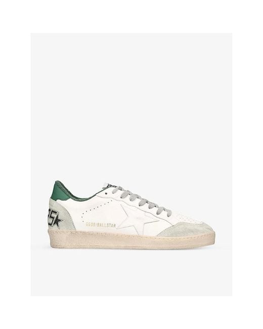 Golden Goose Deluxe Brand Natural Ballstar Logo-Print Leather Low-Top Trainers for men