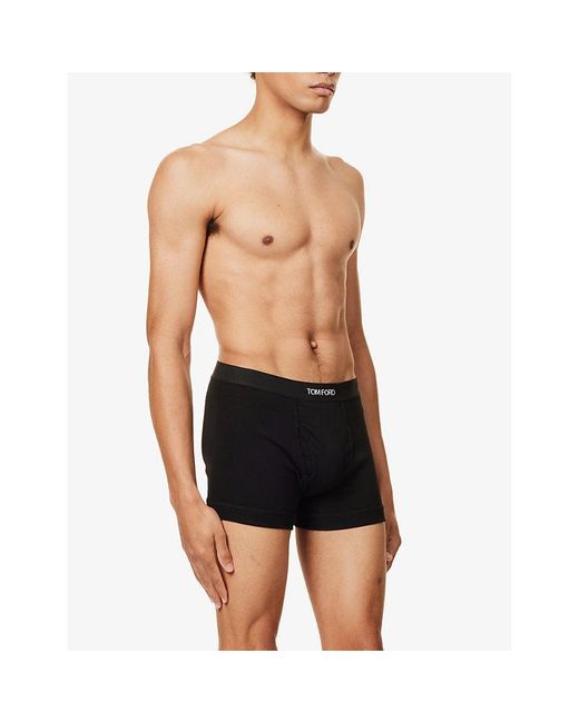 Tom Ford Black Classic Stretch-Cotton Boxers Pack Of Two for men