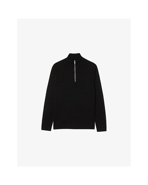 Sandro Gray Half-Zip Wool Jumper for men